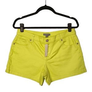 NEW YORK & COMPANY Lime Yellow Green Summer Shorts 6 (Small) NWT